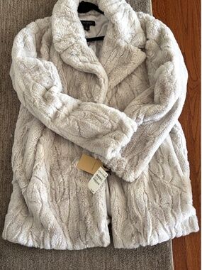 Halogen Faux Fur Jacket XL Grey Fox Soft Plush Coat Nordstrom NWT